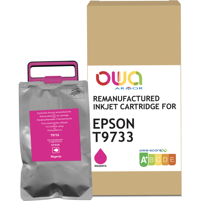 Cartouche d'encre remanufacturée OWA - standard - Magenta - pour EPSON T9733