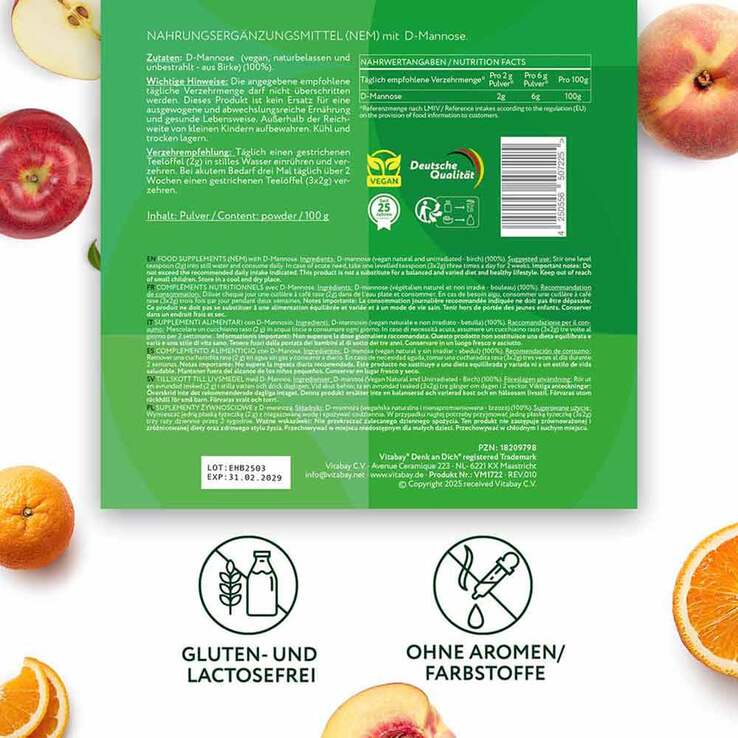 D-Mannose Pulver aus Birke vegan, 100 g