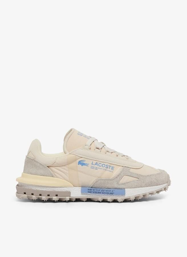 Lacoste heren sneaker Elite H suède ne textiel beige