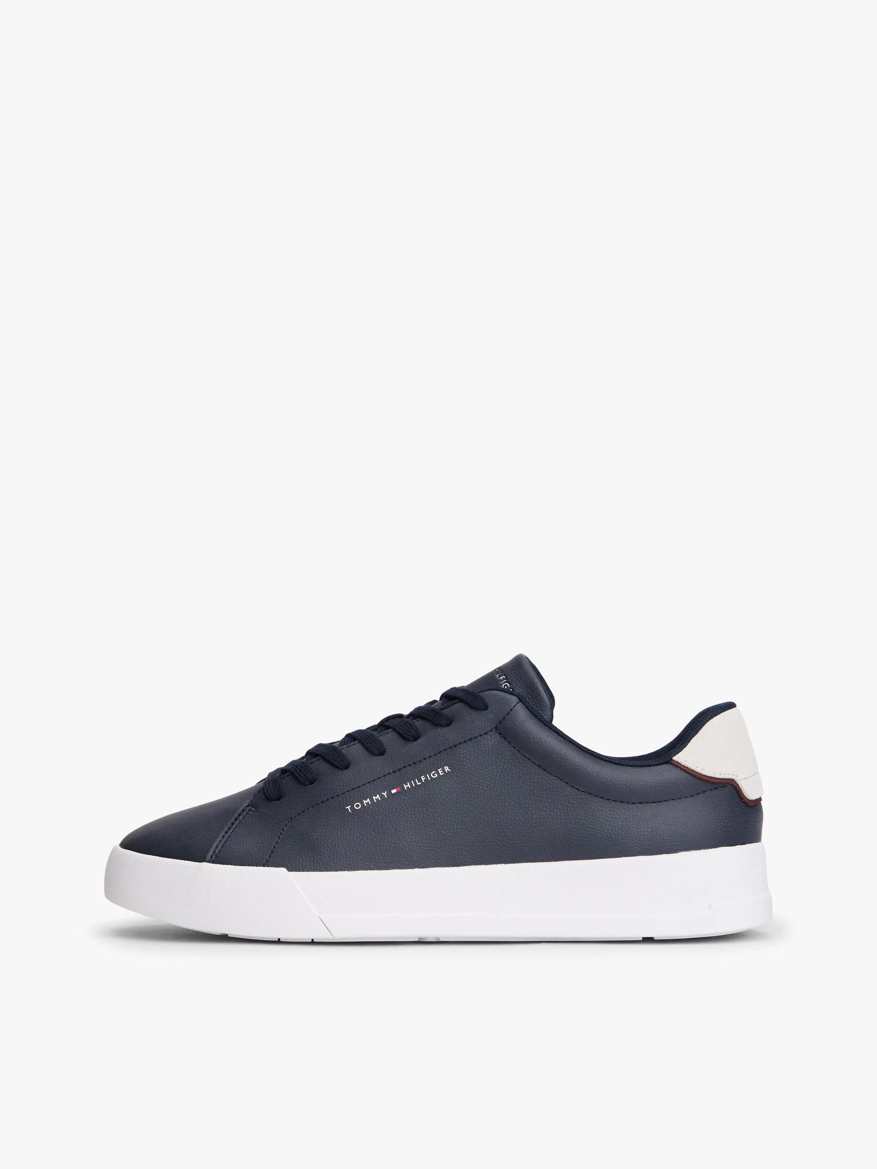 Blauw - Tommy Hilfiger Court Essential Leather Trainers