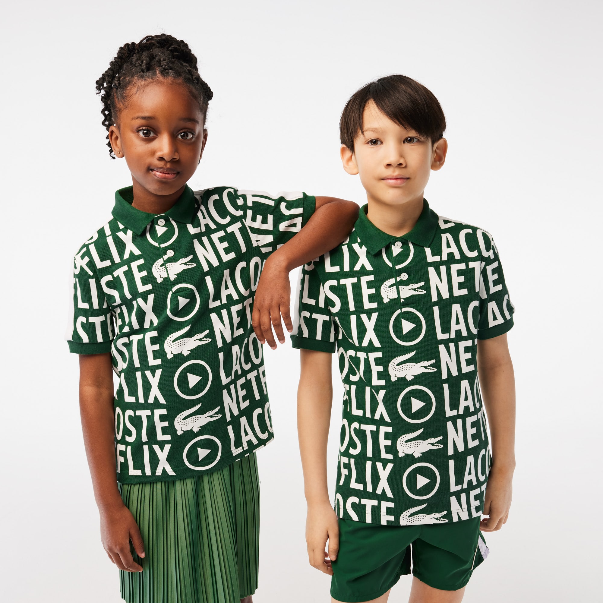 Polo enfant Lacoste x Netflix en coton biologique Polos - Blanc - Lacoste - Enfant