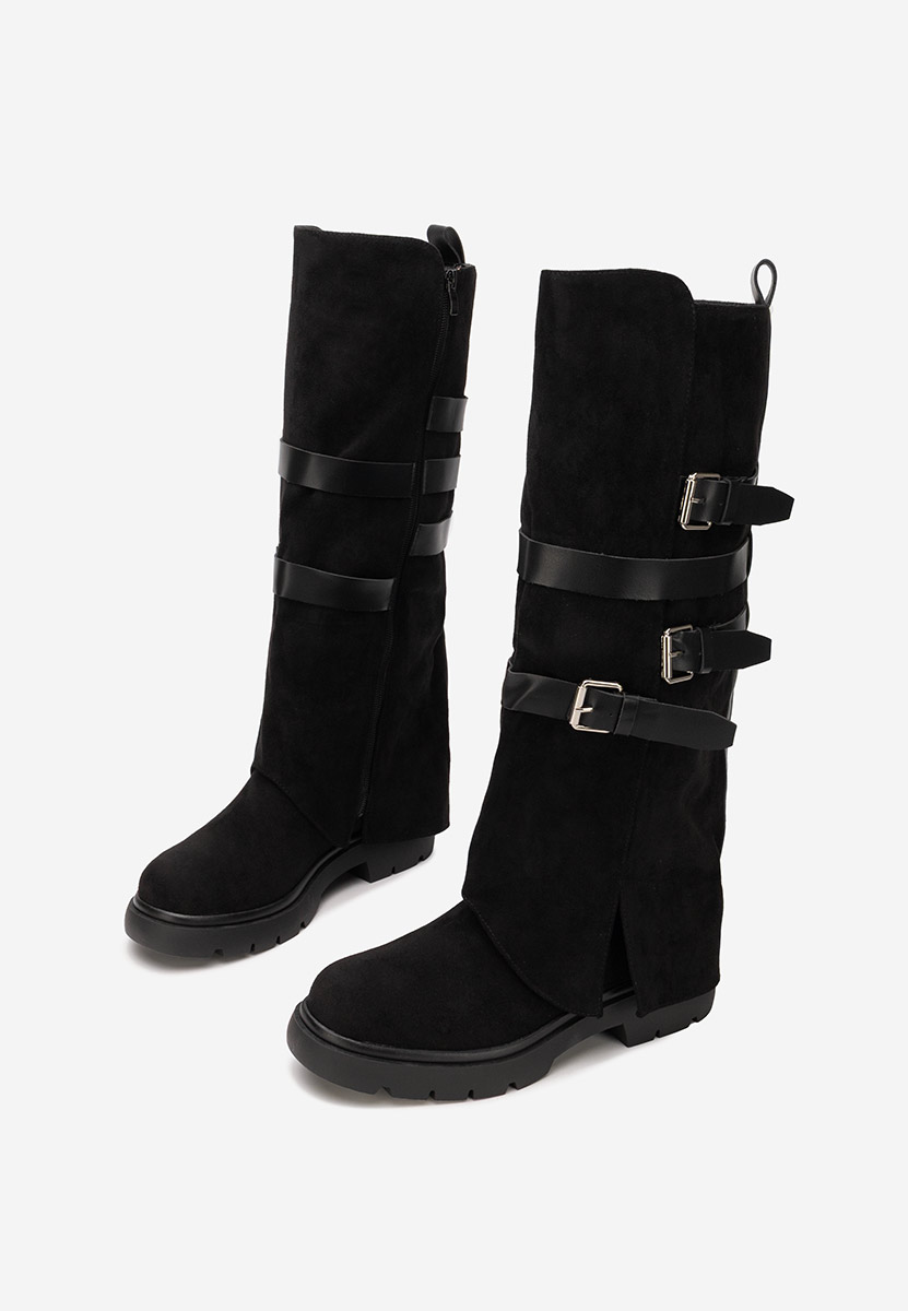 Bottes plates femme noires Rovira