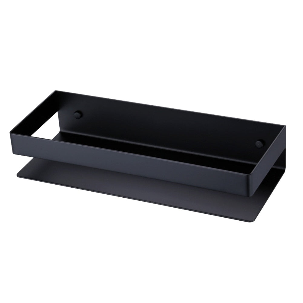 XIVADA Doucherek Teca - Boren - Zelfklevend - Rvs - 30 CM - Zwart