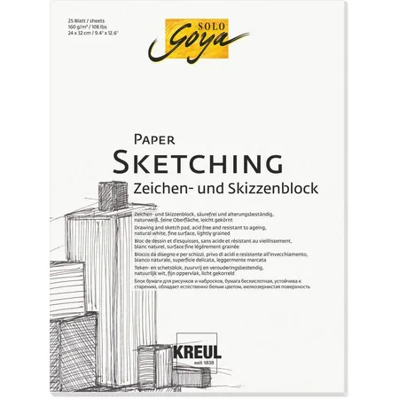 Solo Goya Paper Sketching, Zeichen- und Skizzenblock, 25 Blatt, ca. 24 x 32 cm