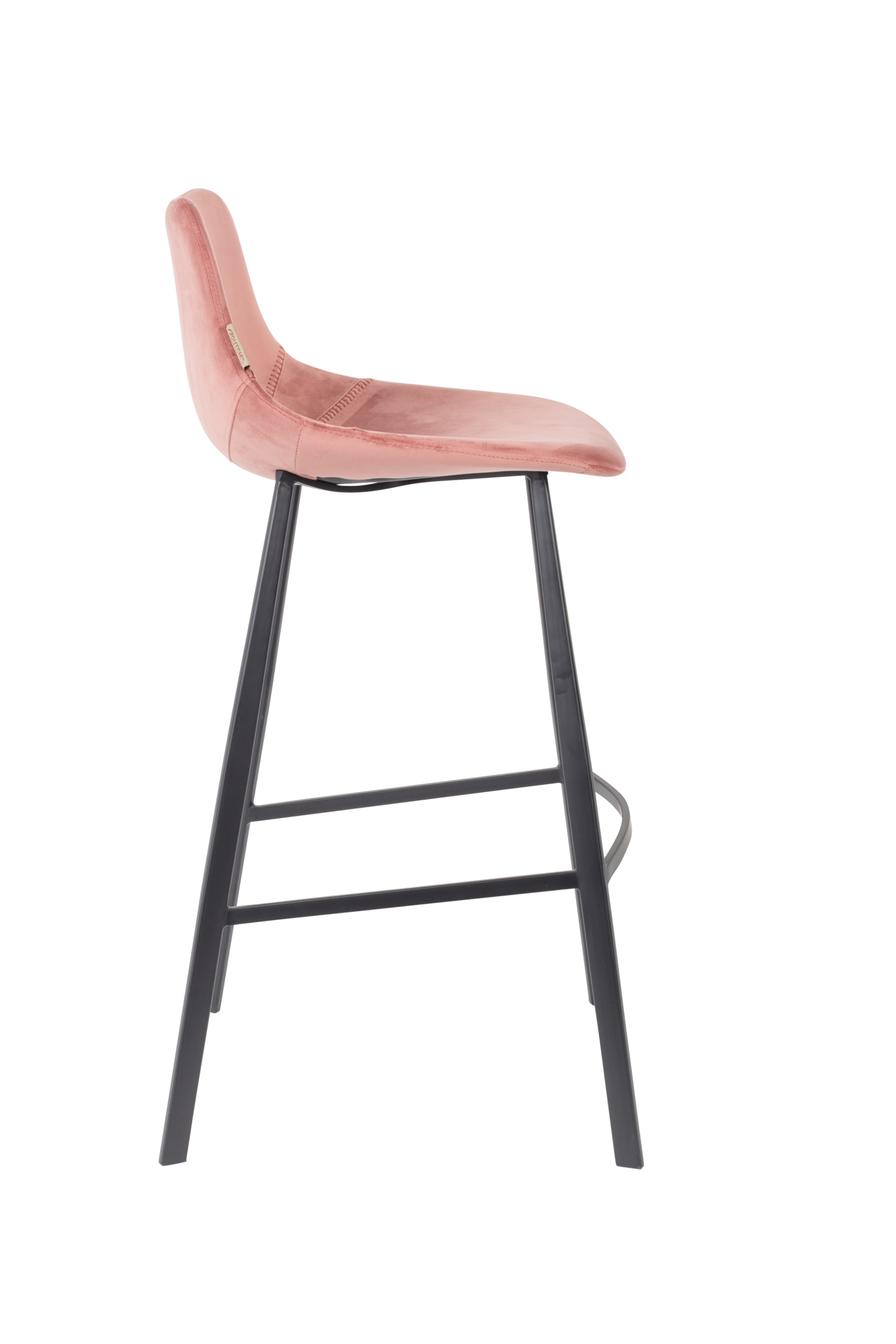 Dutchbone Franky Barkruk Velvet 80 cm Roze