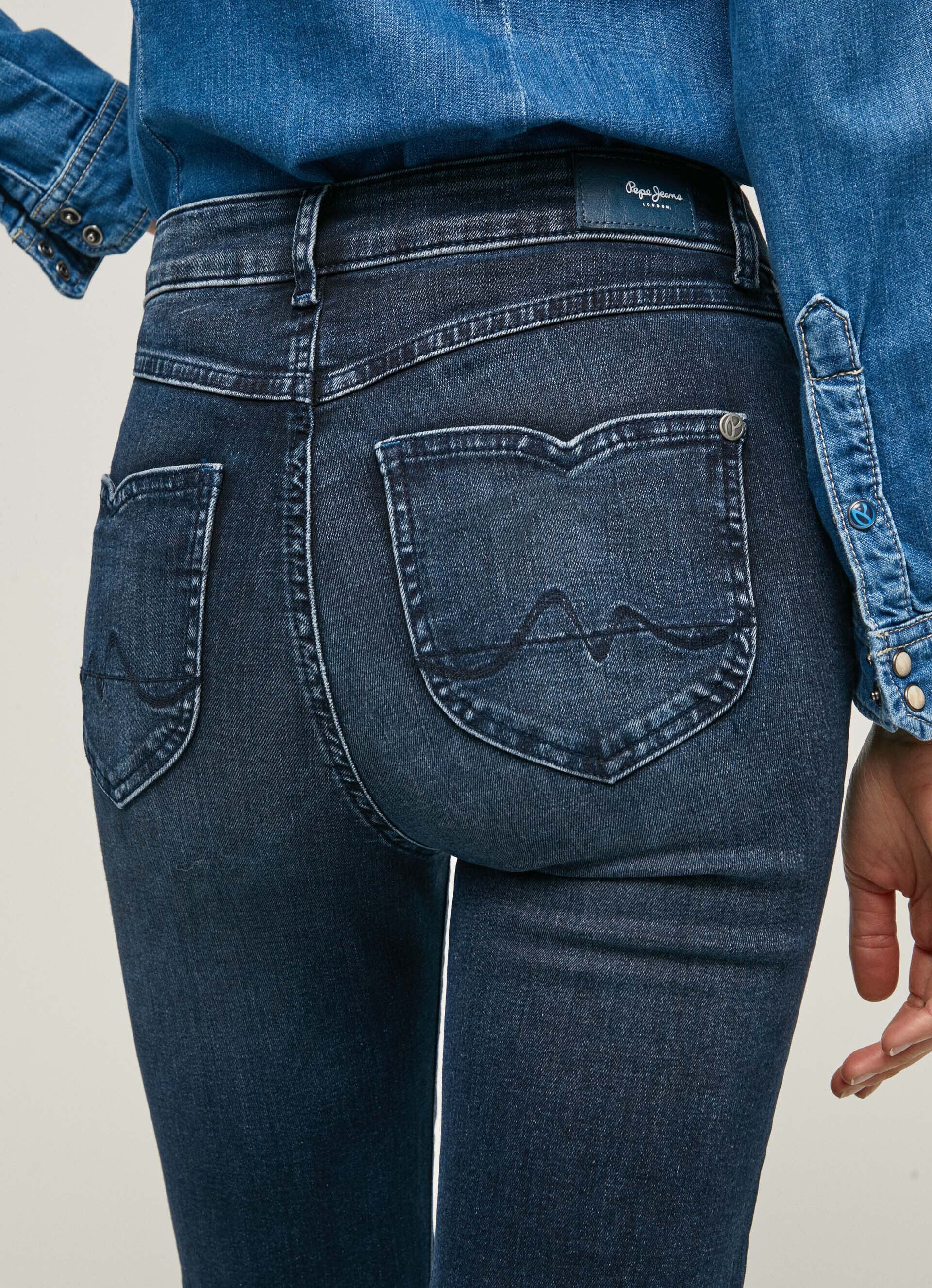 Calça jeans Willa Fit Flare de cintura alta - jeans