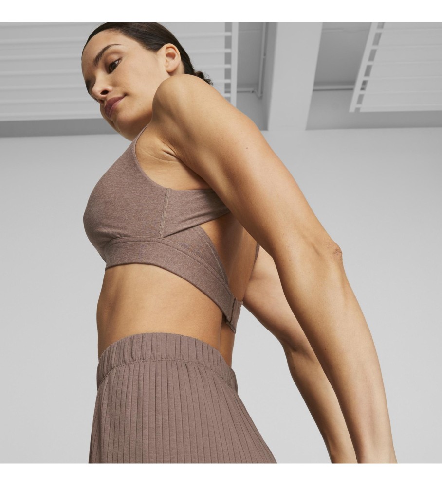 Sutiã de treino Puma Yogini Mid Impact Crossover castanho