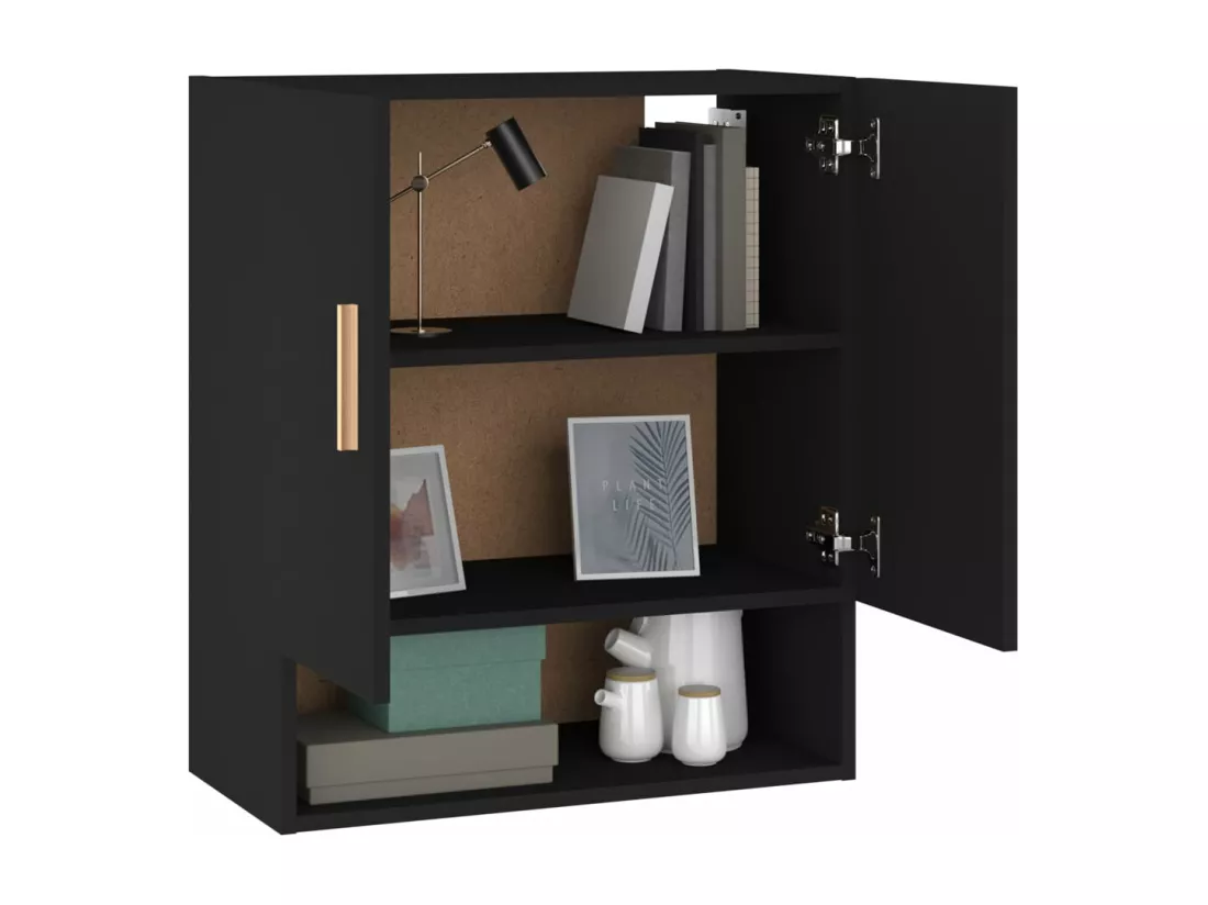 Armoire murale Noir 60x31x70 cm Bois d'ingénierie