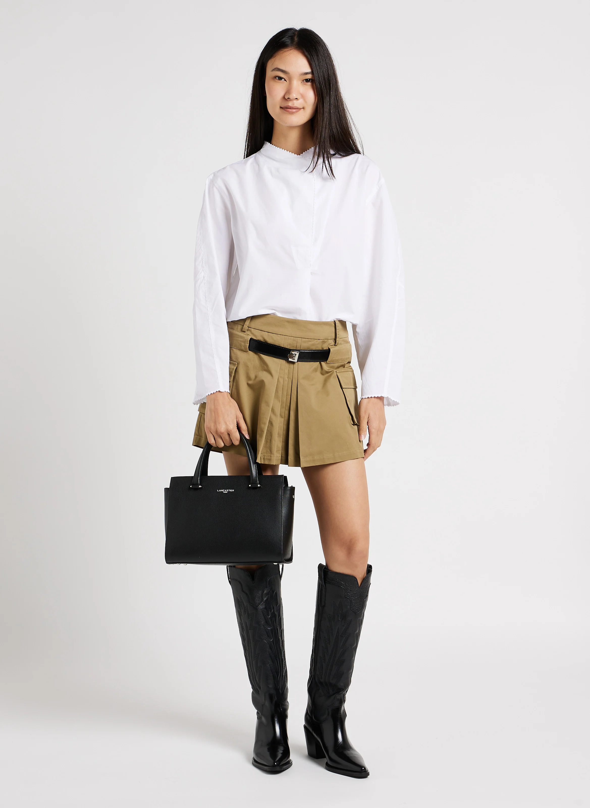 SIERRA - Sac cabas en cuir grainé| Noir