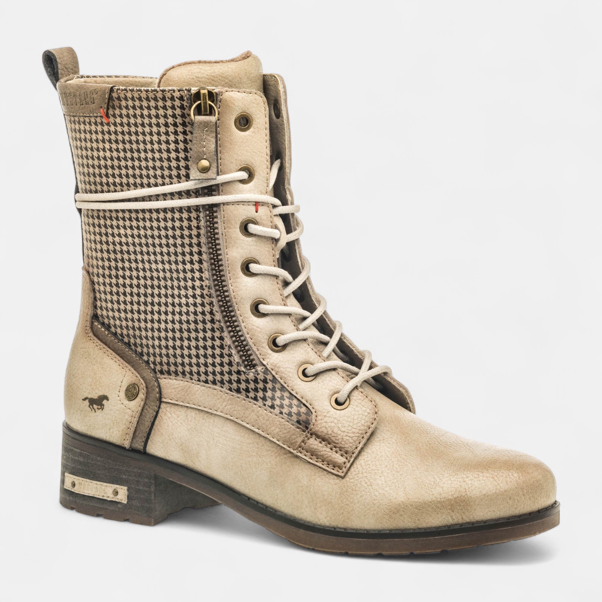 Bottines à lacets Femme beige