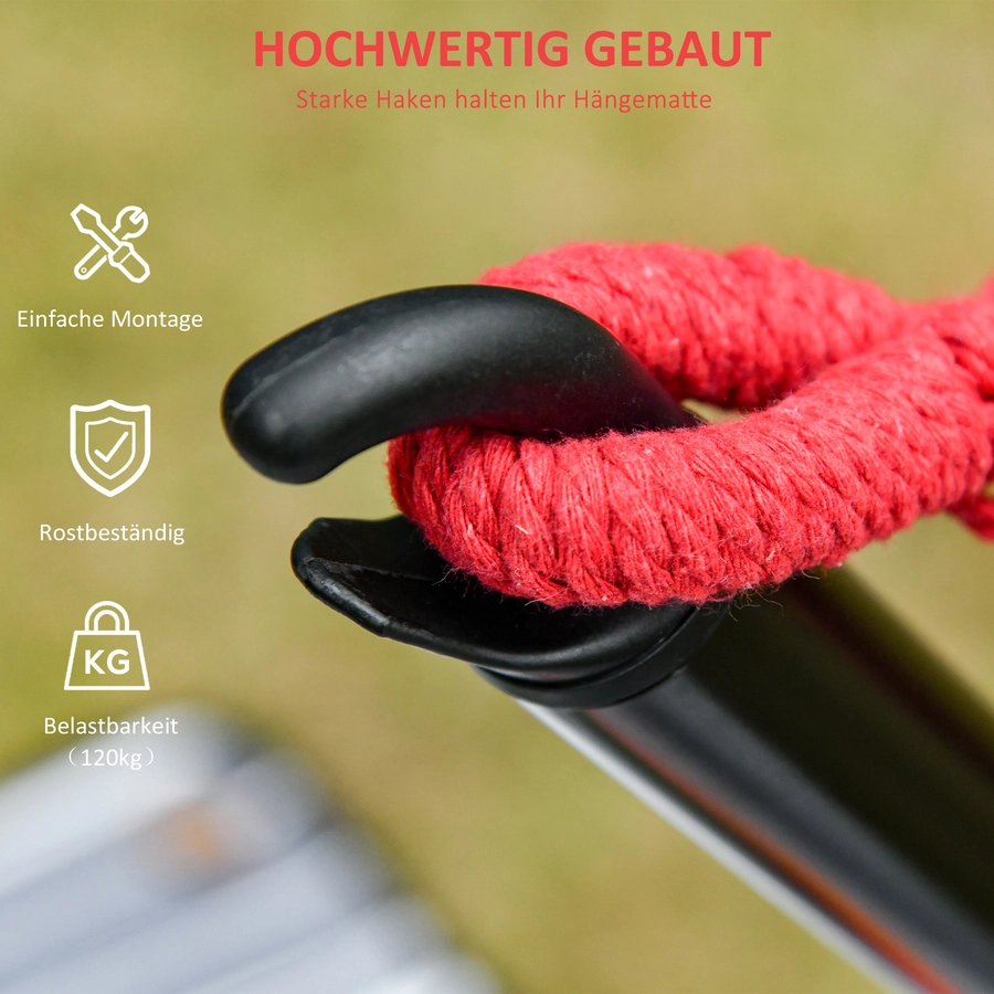 Outsunny Hängemattengestell aus Metall Schwarz