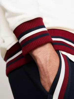 Moletom Global Stripe Archive Fit com meio zíper