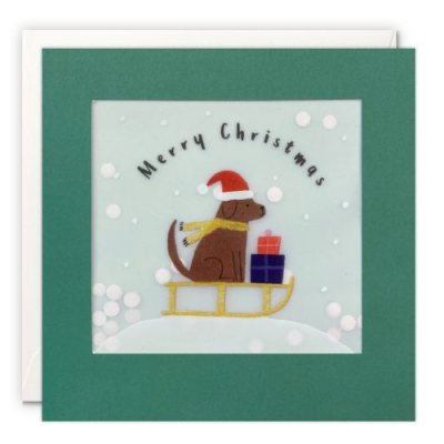 Dog On Sleigh Paper Shakies