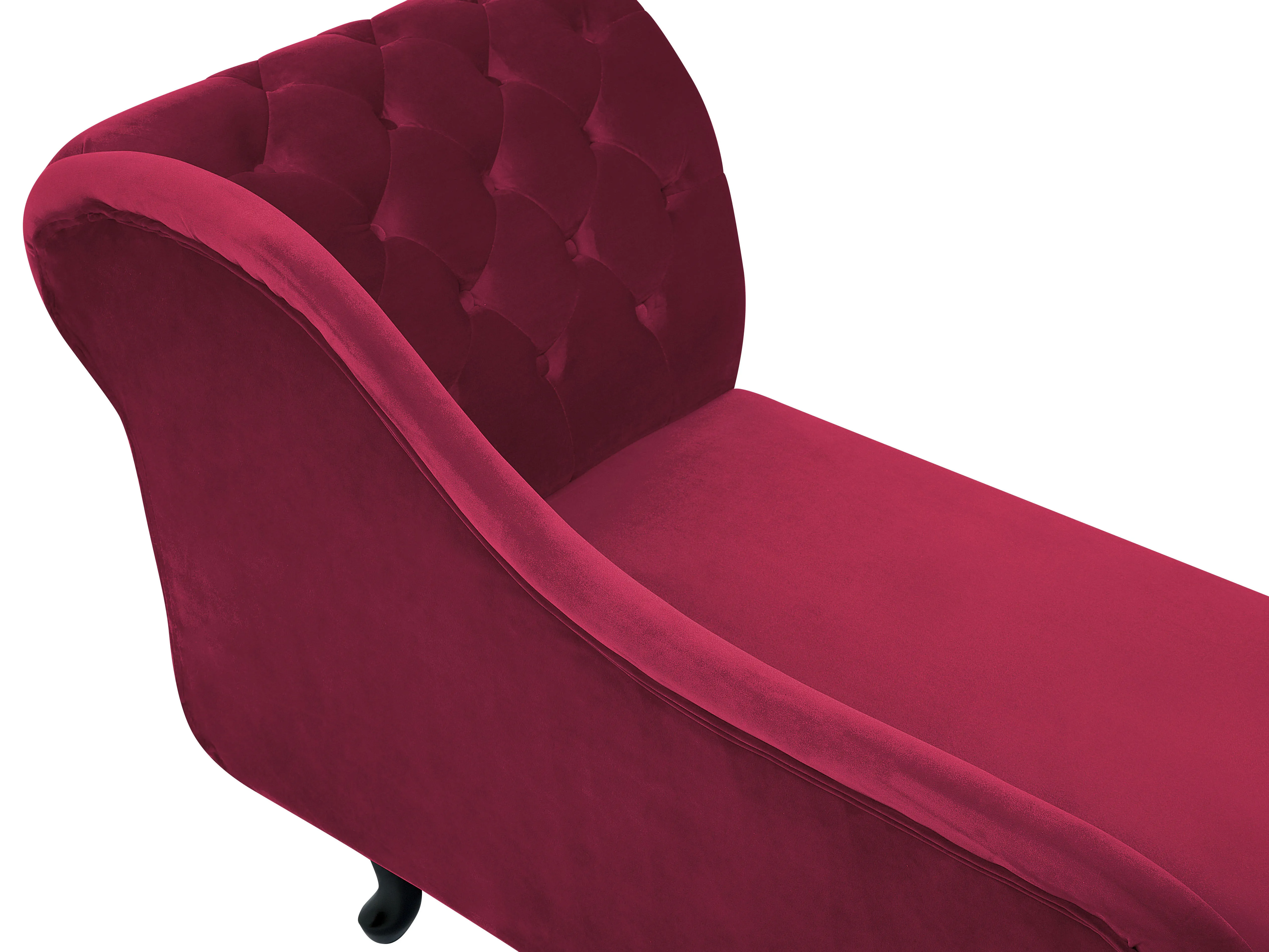 Rechtszijdige chaise longue NIMES Fluweel Donkerrood