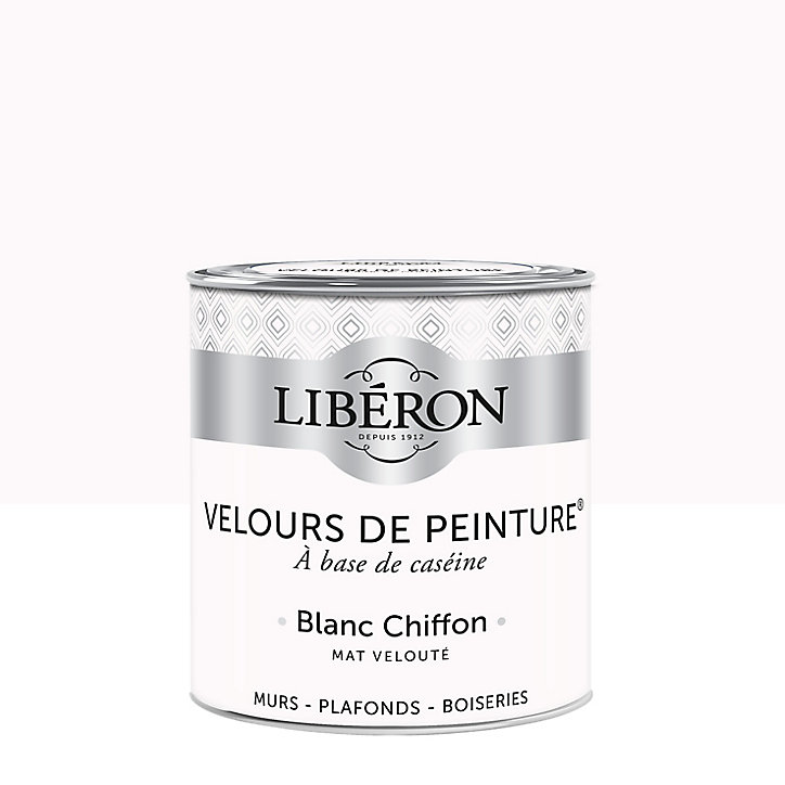 Peinture murs, plafonds et boiseries Velours de peinture blanc chiffon Libéron 0,5L
