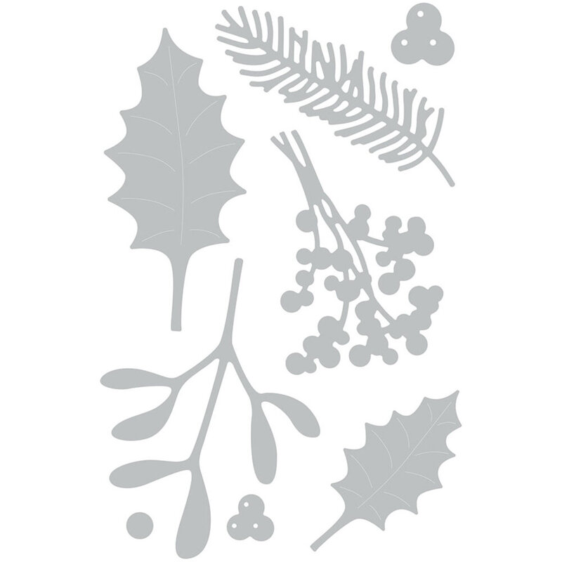 Stanzschablonen Winterlaub, 8er Set