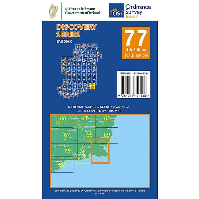 ORDNANCE SURVEY - 77 WEXFORD IRLANDE 1 50 000