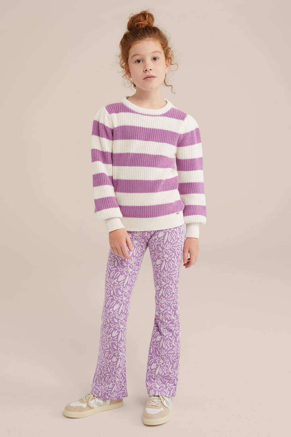 WE Fashion flared broek lila