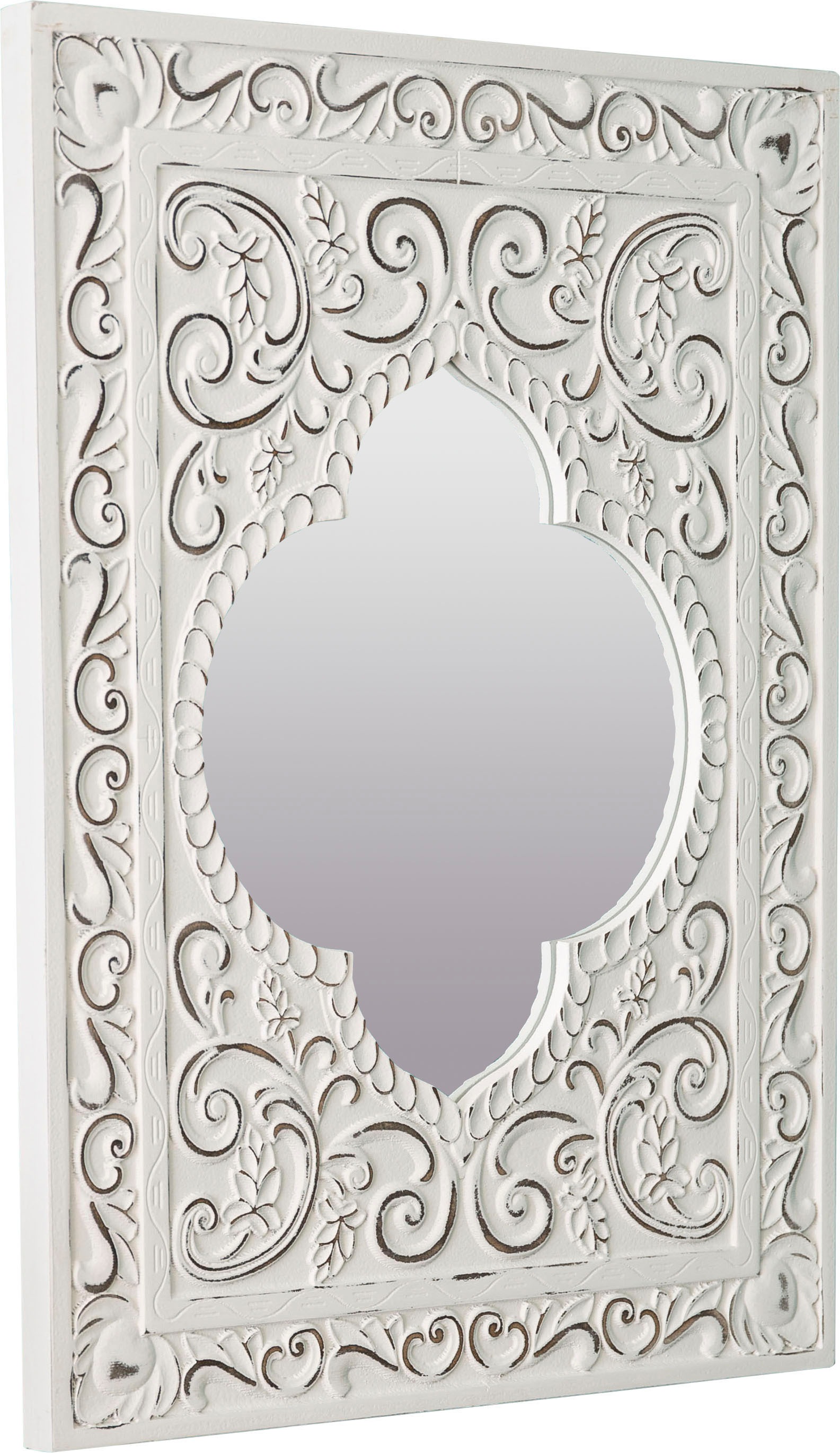 my Flair Dekospiegel »Felicitas« Wandspiegel, weiss, Landhaus, rechteckig, Orient Optik