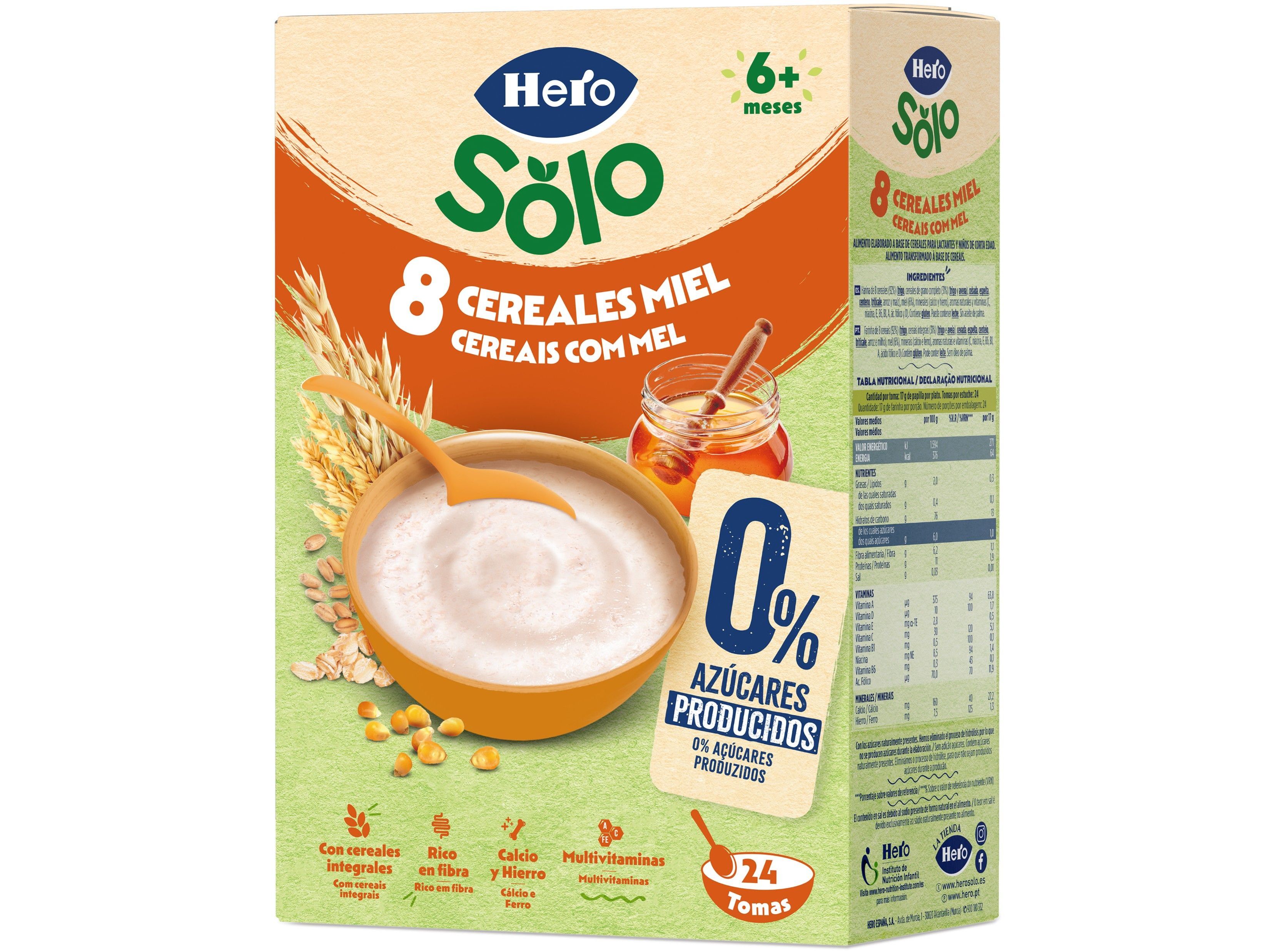FARINHA NÃO LÁCTEA HERO SOLO 8 CEREAIS COM MEL 340G