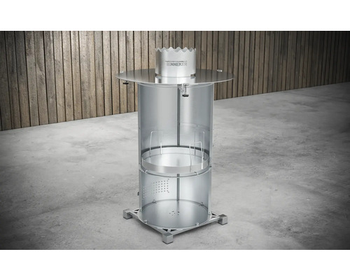 Tenneker® Grill Barrel Vuurkorf met RVS Plancha Plaat Ø 80 cm Zilver