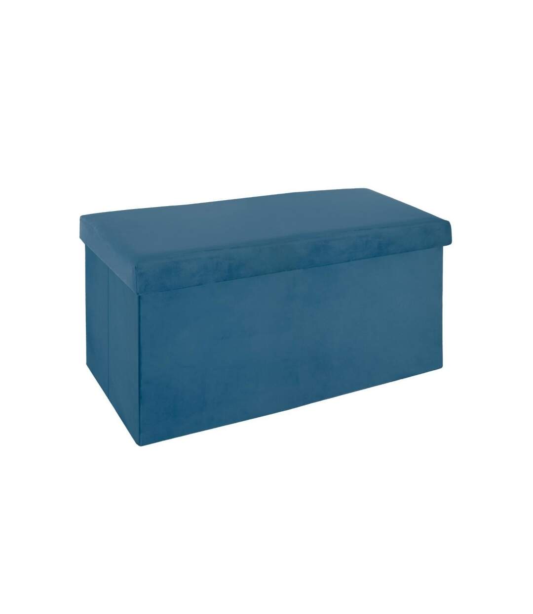 Pouf Pliable en Velours Tess 76cm Bleu
