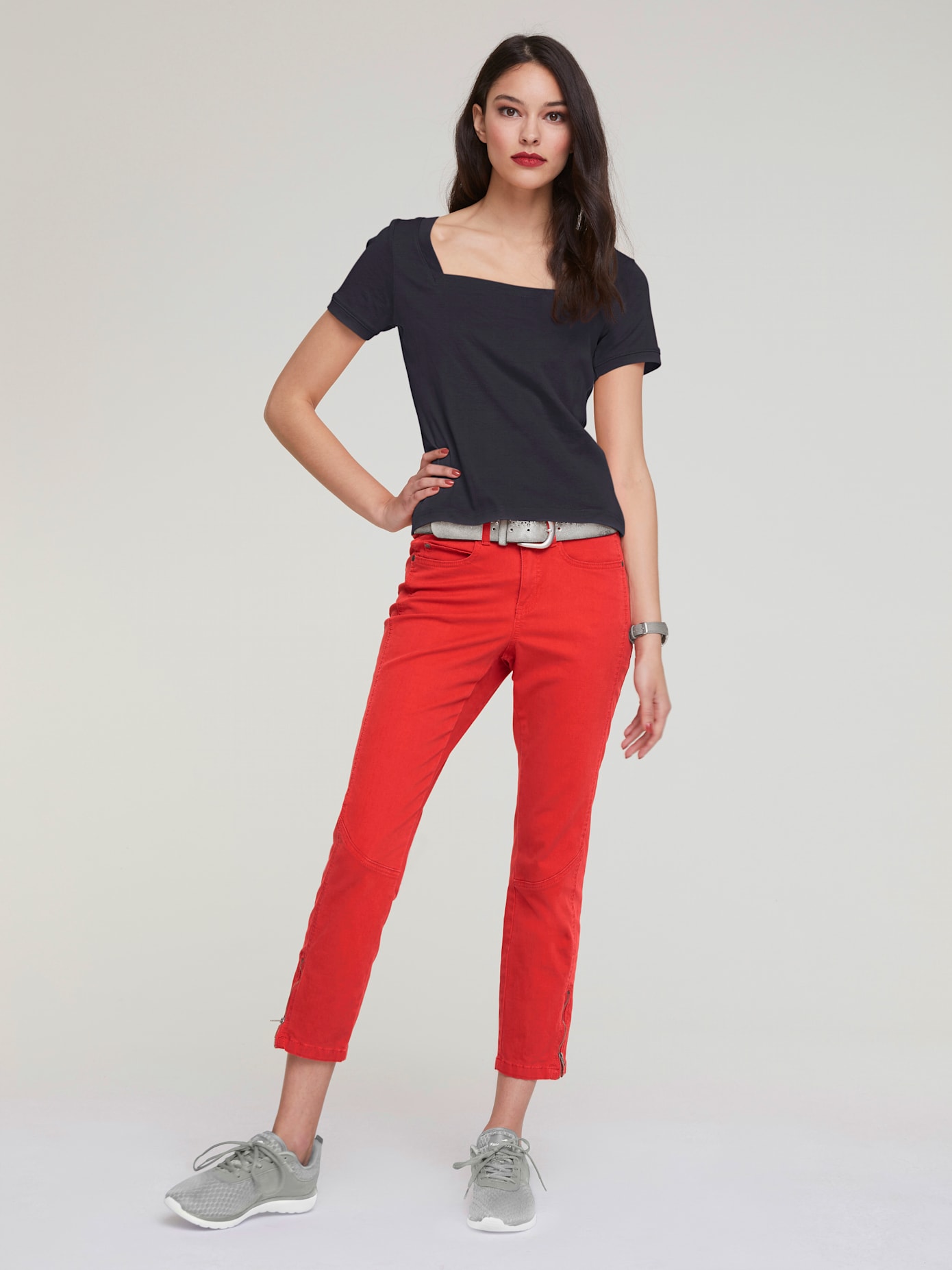 Pantalon effet ventre plat coupe skinny