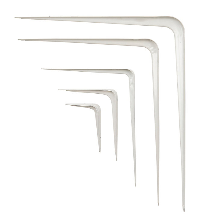 Équerre pour tablettes de 7,5 cm à 15 cm, acier blanc