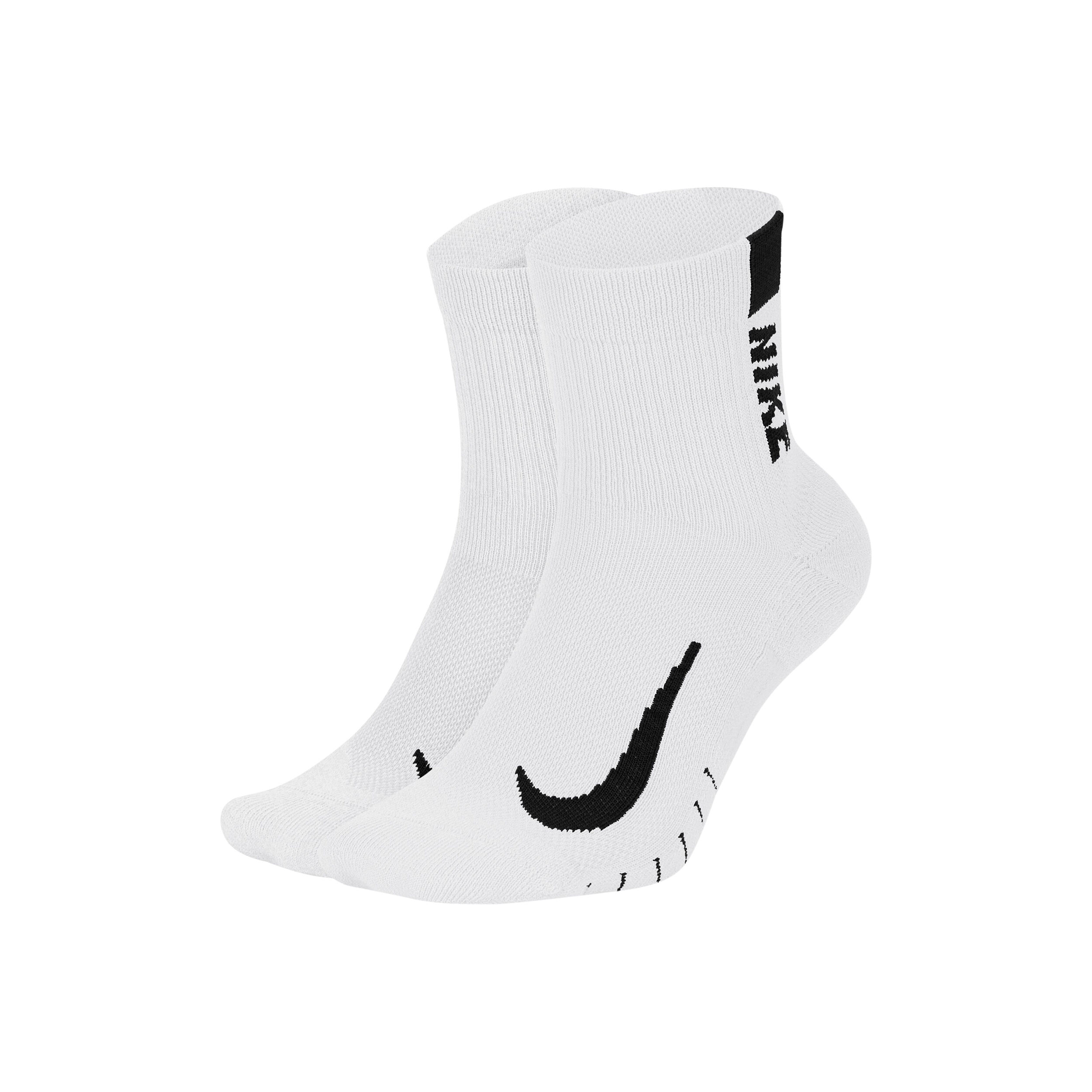 Nike Multiplier Chaussettes De Running Pack De 2 Unités - Blanc , Noir