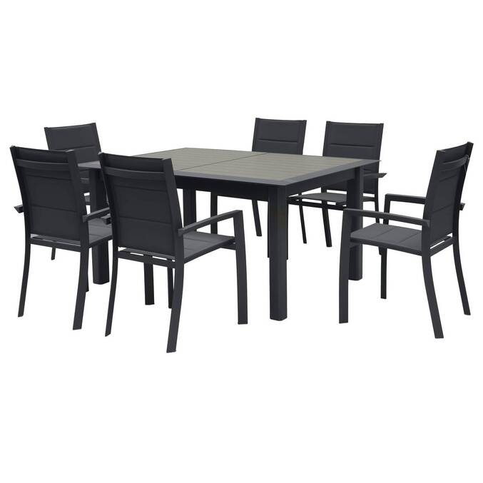 Table de jardin extensible ALLURE Effet bois muscade & Graphite