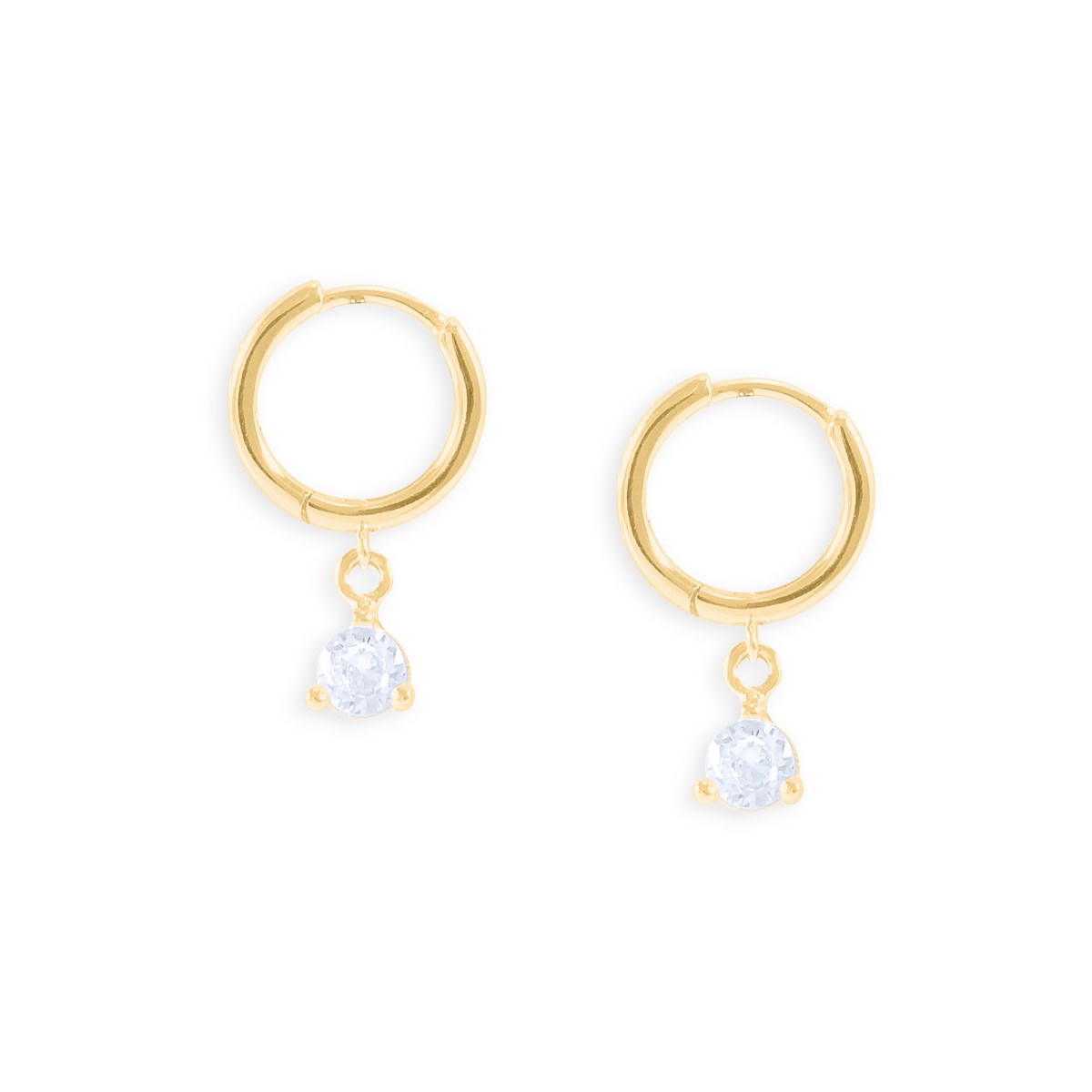 Boucles d'oreilles plaquées or avec oxydes de zirconium