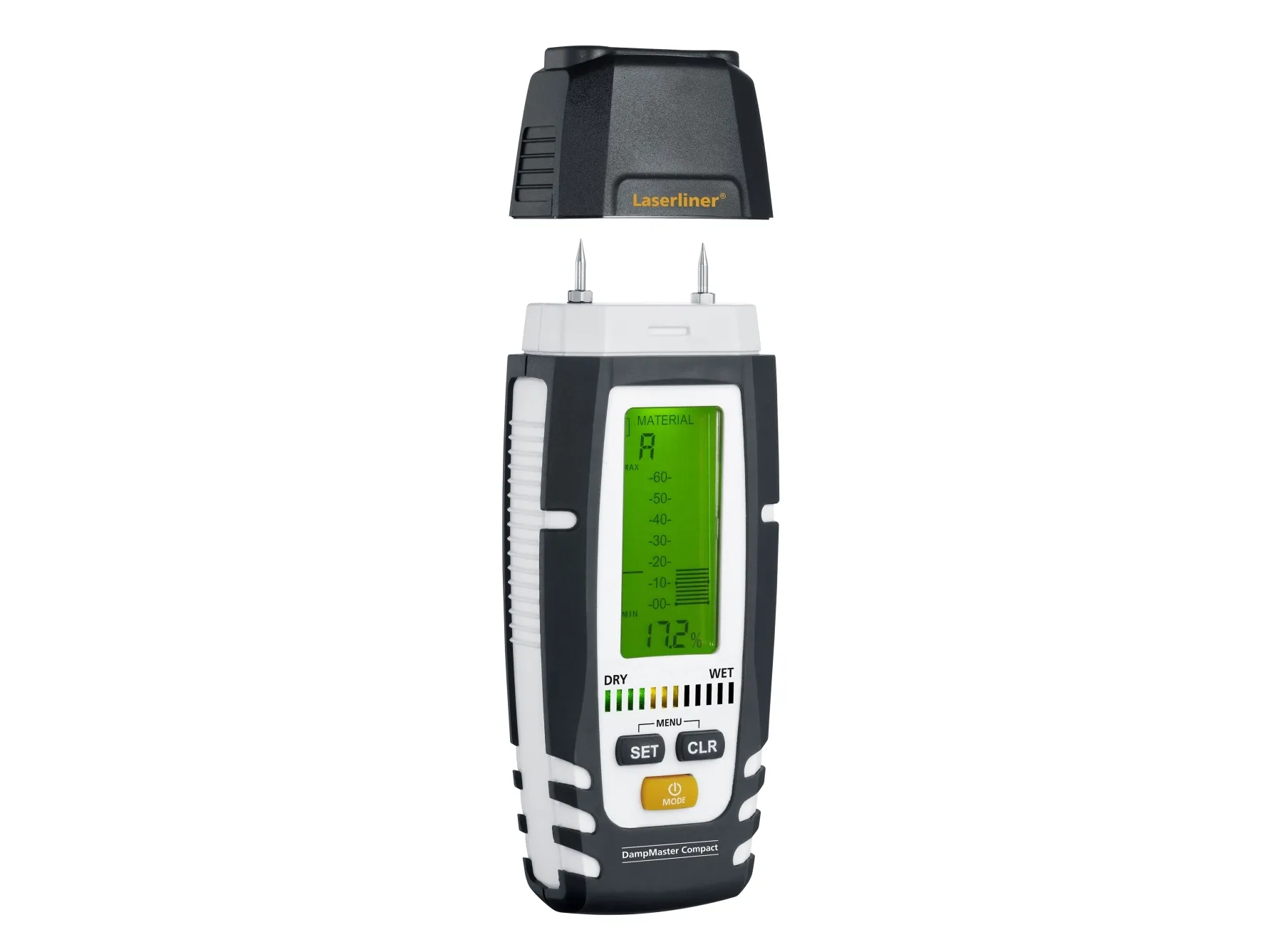 Laserliner DampMaster Compact Plus, Træ, Digital, Grå, 0 - 90%, 4%, LCD