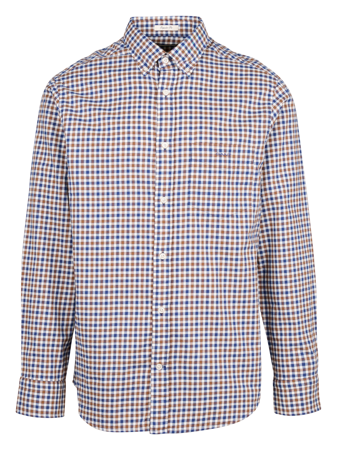 Chemise regular à carreaux en coton | Orange