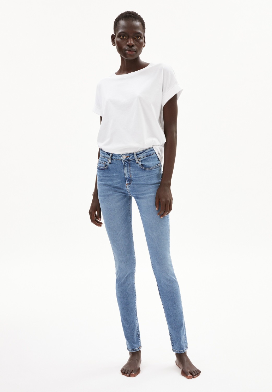 Armedangels Damen-Jeans Tillaa X Stretch Sky Blue