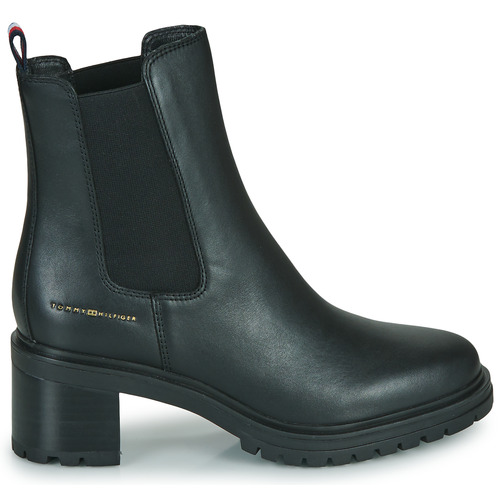 Tommy Hilfiger - ESSENTIAL MIDHEEL LEATHER BOOTIE - Noir