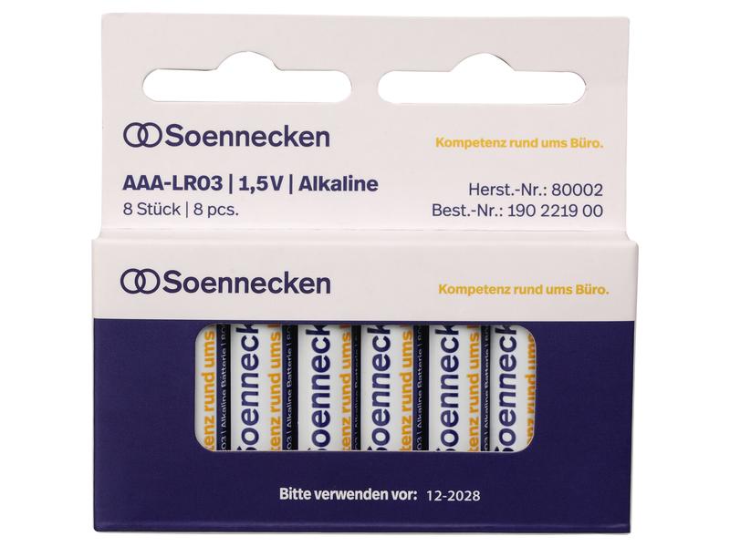 Soennecken Batterie AAA , 8 Stück Alkaline Batterie, 1.5 Volt
