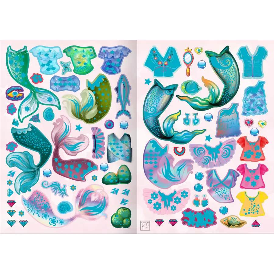 arsEdition Sticker-Anziehpuppen Metallic – Meerjungfrauen