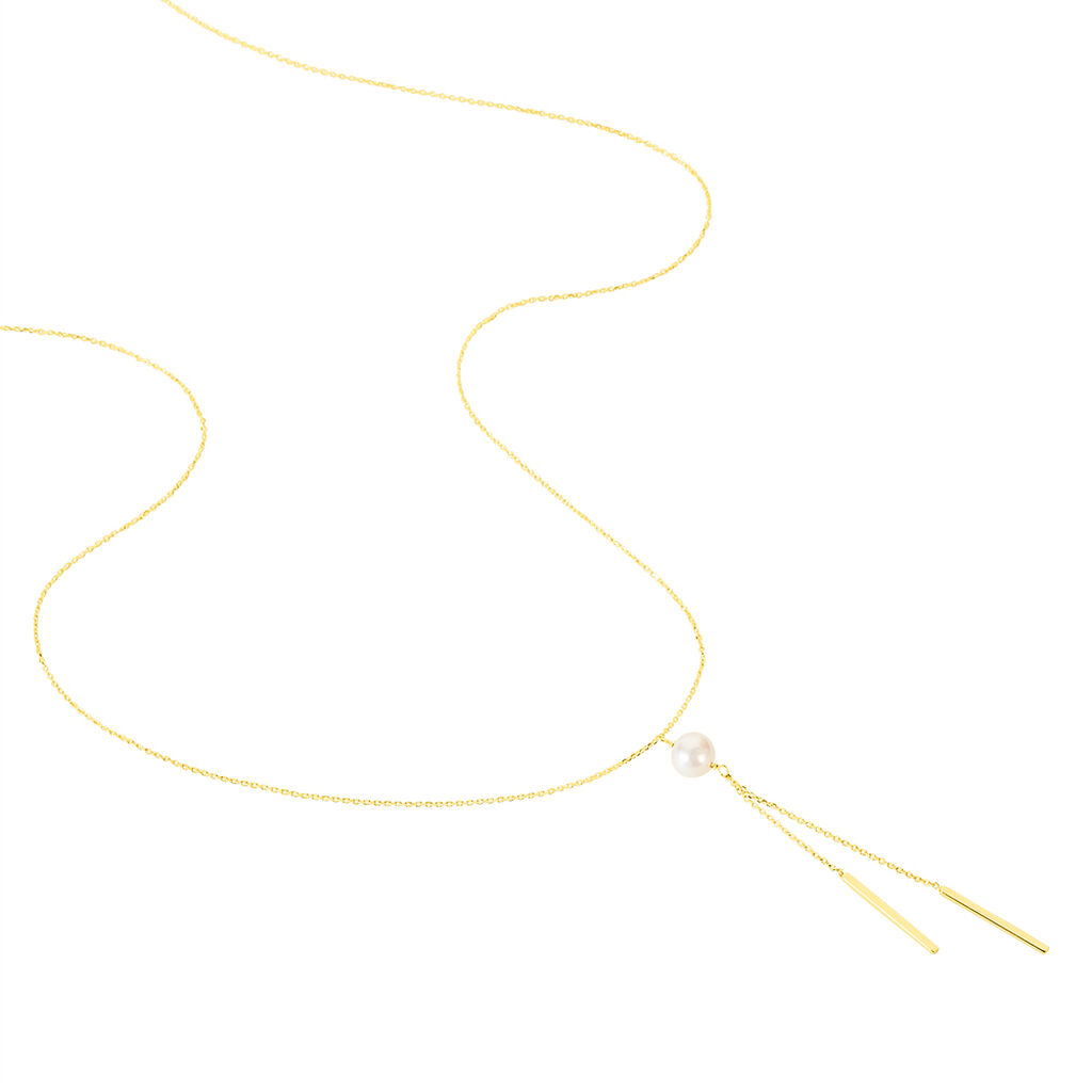 Collier Salman Or Jaune Perle De Culture