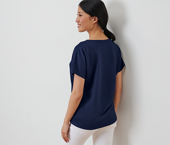 Strukturiertes Shirt, dunkelblau