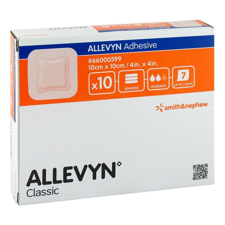Allevyn Adhesive 10x10 cm haftende Wundauflage, 10 St