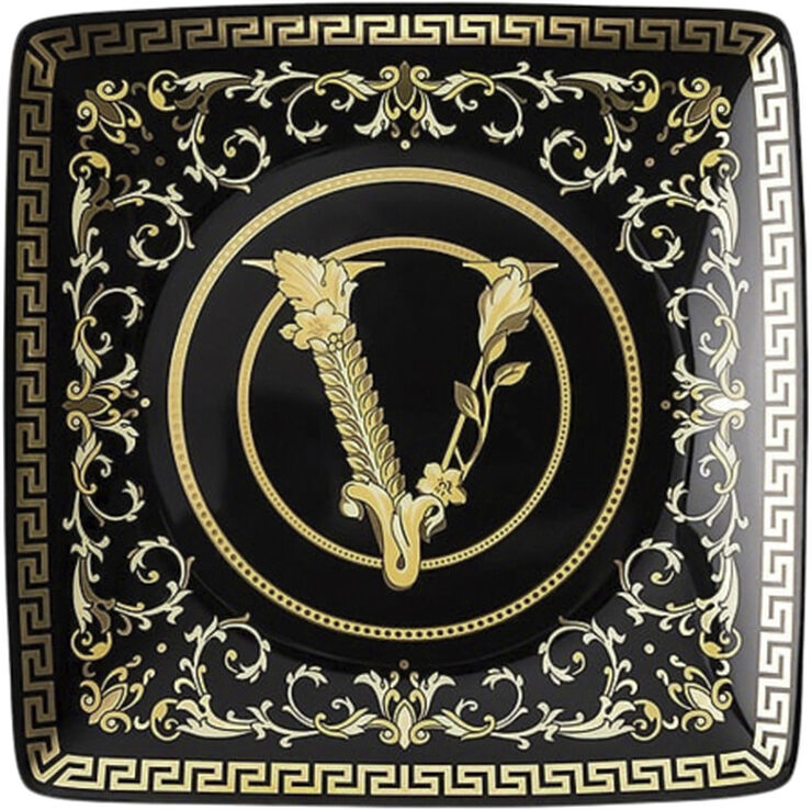 Versace Bowl 12cm sq. flat, Virtus Gala Black, Versace Flerfarvet