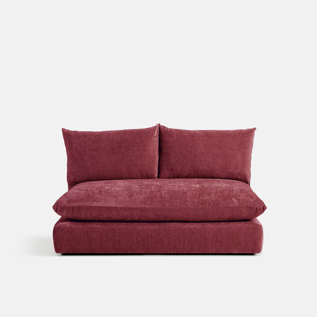 LA REDOUTE INTERIEURS<br>Sofá modular de 2 lugares. Veludo Malo texturizado