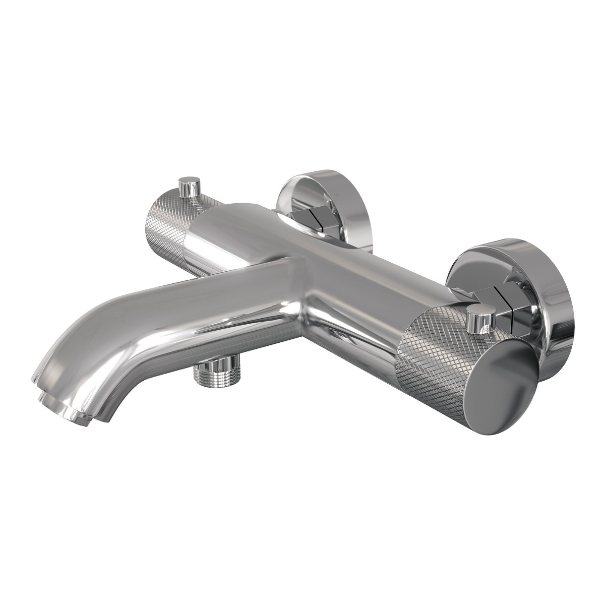 Brauer Chrome Carving thermostatische badkraan met wandhouder en 3 standen handdouche chroom
