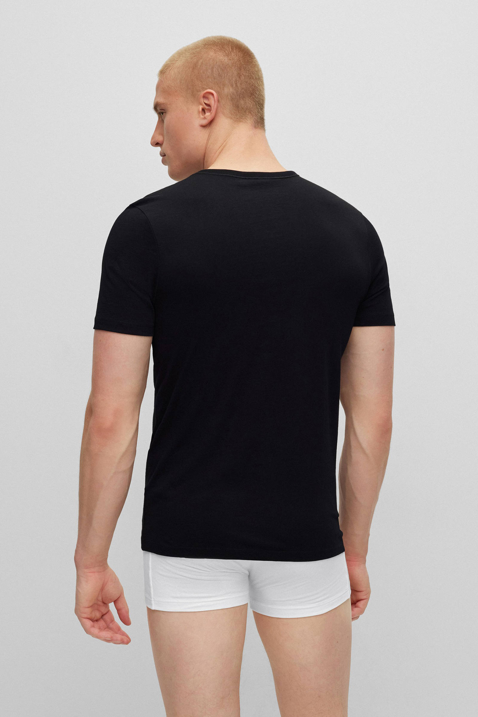 BOSS ondershirt (set van 3) zwart