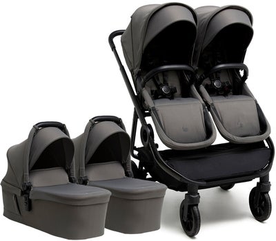 Beemoo Pro Twin 2 Tvillingvogn, Mocha Grey