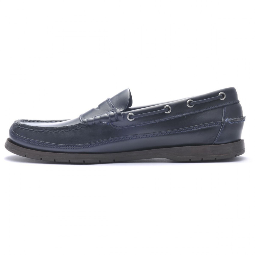 SLOOP BlueNavy-Gum-MOCASSIN POUR HOMME EN CUIR