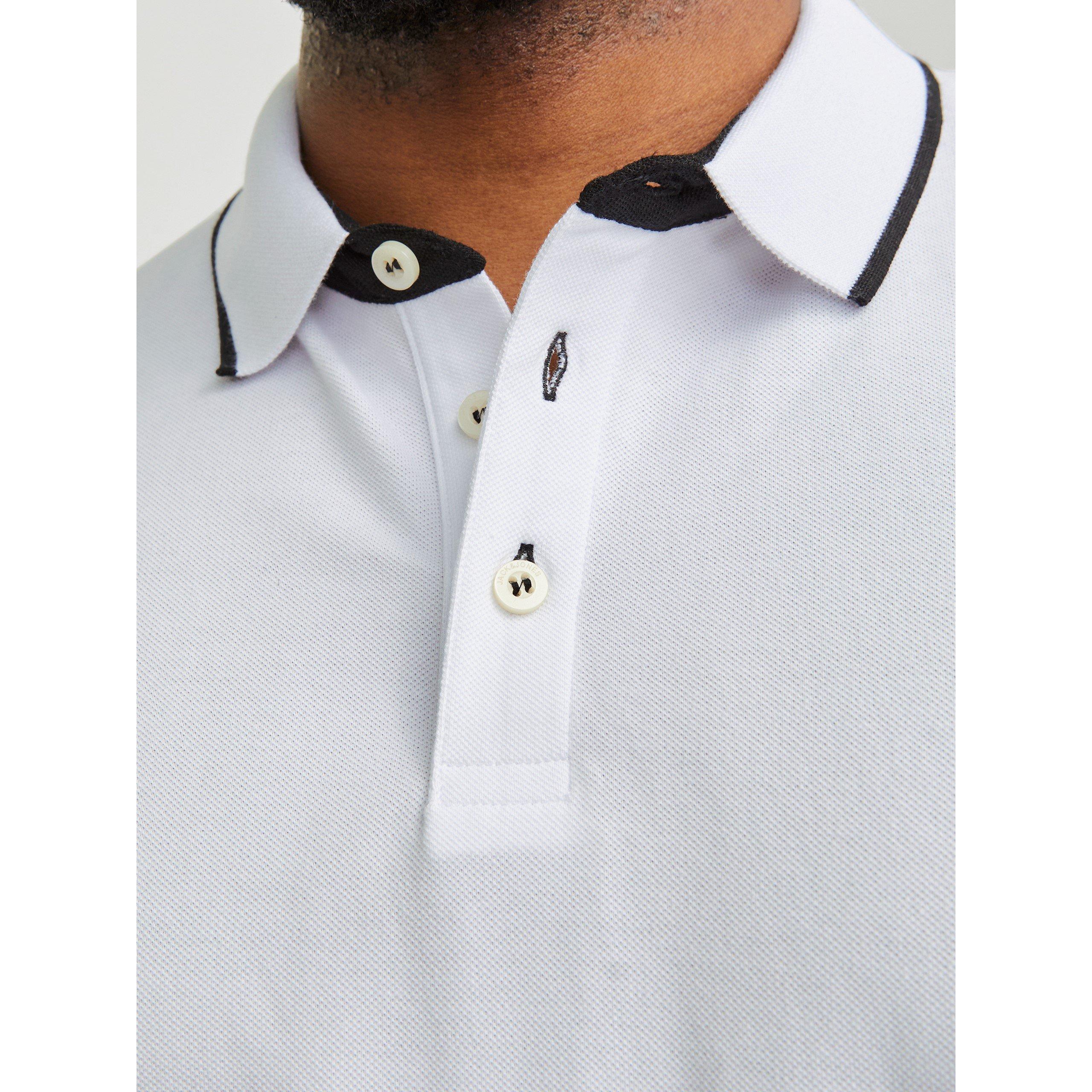 Jack and Jones Jack Paulos Tipped Pique Short Sleeve Polo Shirt Mens Plus Size