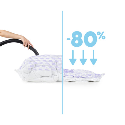 Pack 2 oreillers   sac de rangement sous vide Compress parfum lavande taille L transparents