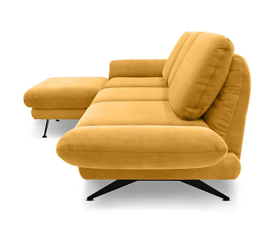 DOMO collection Ecksofa »Saletto« mit Drehsitz, links, Kurkuma