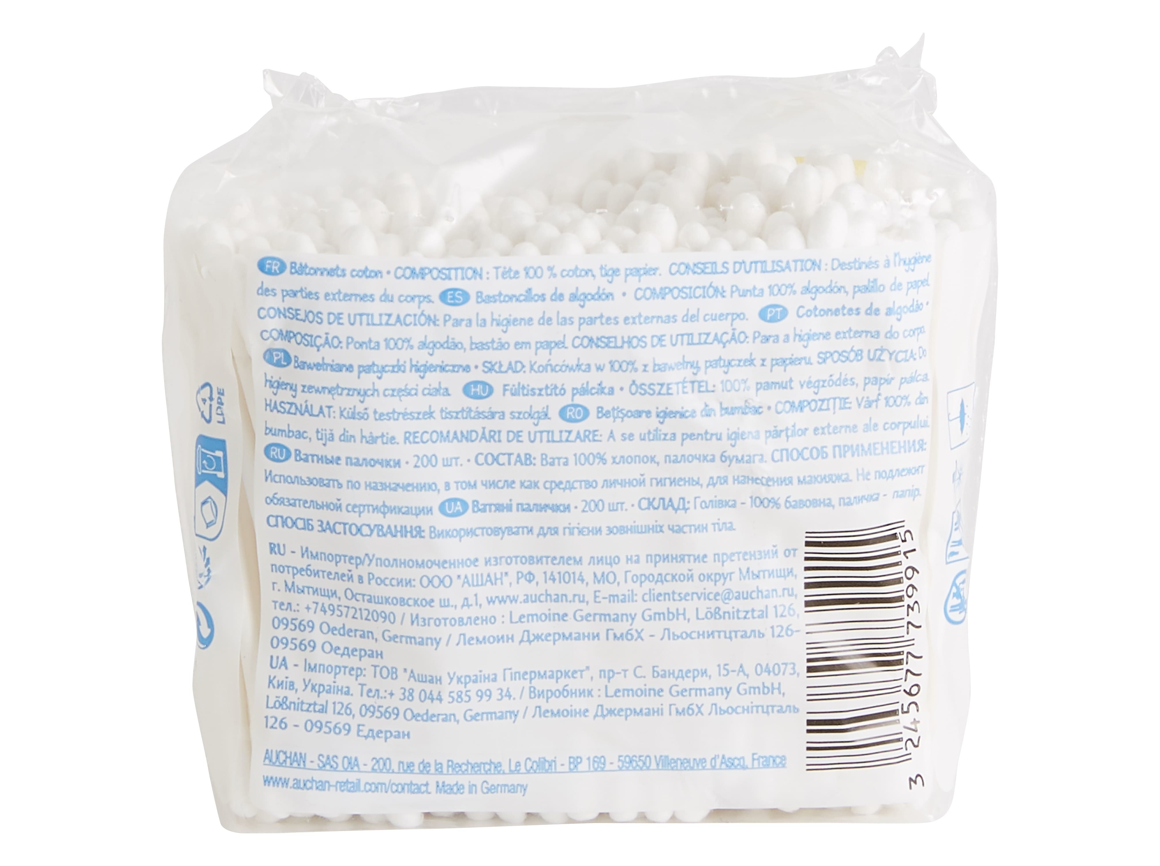COTONETES POLEGAR 100% ALGODÃO 200UN